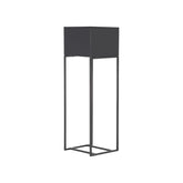 Ghiveci FINA, negru, metal, 25x25x80 cm