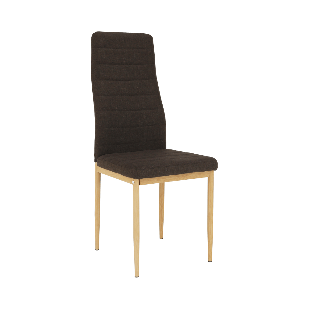 Scaun, material textil maro închis/cadru metalic fag, COLETA NOVA