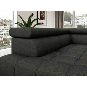 Coltar BAGGIO, stofă clasică/lemn masiv/pal, gri închis - Austin 20, 280×196×100 cm