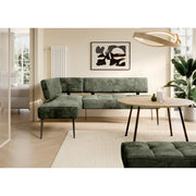 Coltar bucatarie BANCO, sezlong stanga, stofa catifelata galben - Salvador 09, Gama Premium, 213x164x89 cm