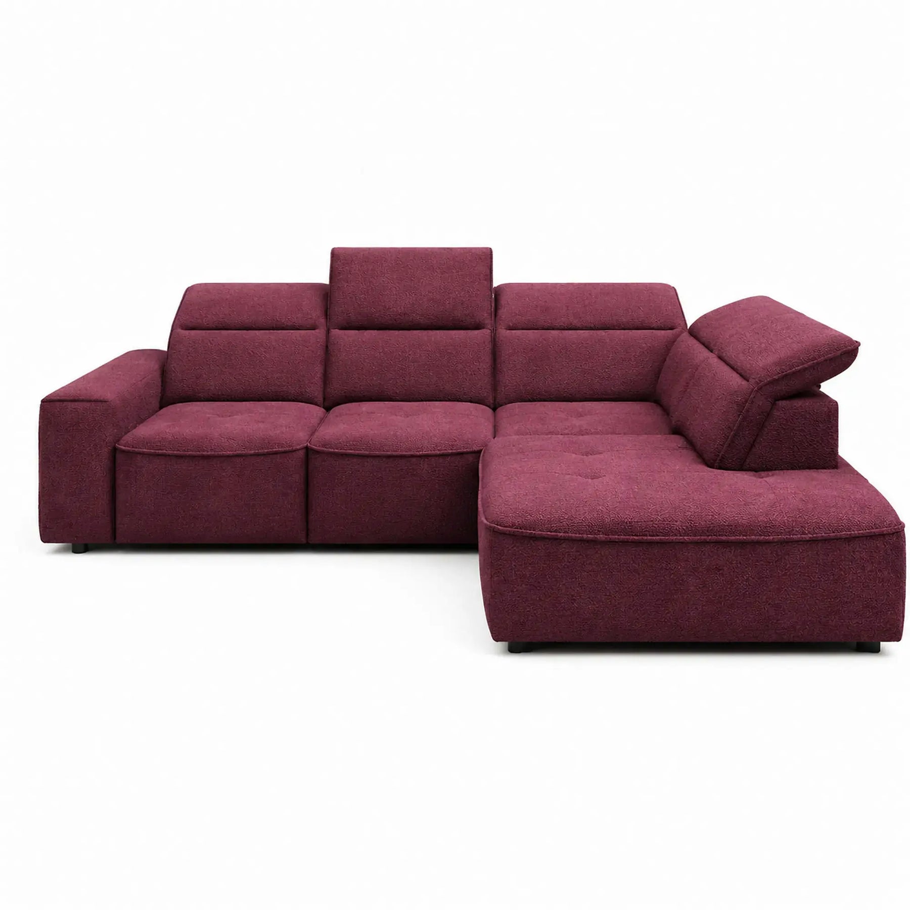 Coltar COLOMBO L, stofă catifelata, rosu bordo - Crown 06, 296×227×103 cm