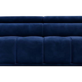 Coltar cu sezlong PALLADIO L, stofă catifelata/lemn masiv/PAL, albastru închis - Riviera 81, 320×220×99 cm