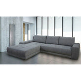 Coltar de living extensibil ADRIA, universal, stofa catifelata gri - Monolith 85, cu lada depozitare, 308x213x90 cm