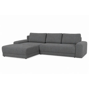 Coltar de living extensibil ADRIA, universal, stofa catifelata gri - Monolith 85, cu lada depozitare, 308x213x90 cm