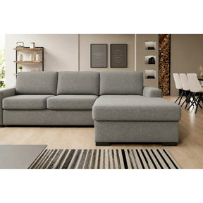 Coltar extensibil 160×200 VANILLA CORNER, stofă catifelata, gri - Salvador 14, 303×173×87 cm