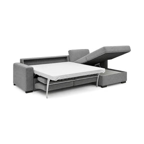 Coltar extensibil 160×200 VANILLA CORNER, stofă catifelata, gri - Salvador 14, 303×173×87 cm