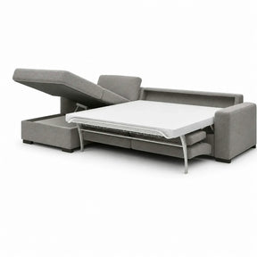 Coltar extensibil 160×200 VANILLA CORNER, stofă catifelata, gri - Salvador 14, 303×173×87 cm