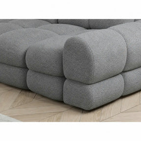 Coltar extensibil 3m TOLLO L, stofă catifelata, gri - Riviera 91, 302×217×105 cm