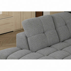 Coltar extensibil 3m TOLLO L, stofă catifelata, gri - Riviera 91, 302×217×105 cm