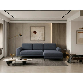 Coltar extensibil CAPITOL, stofă catifelata/lemn/PAL, gri închis - Whisper 15, 276×175×89 cm