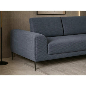 Coltar extensibil CAPITOL, stofă catifelata/lemn/PAL, gri închis - Whisper 15, 276×175×89 cm