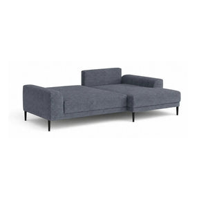 Coltar extensibil CAPITOL, stofă catifelata/lemn/PAL, gri închis - Whisper 15, 276×175×89 cm