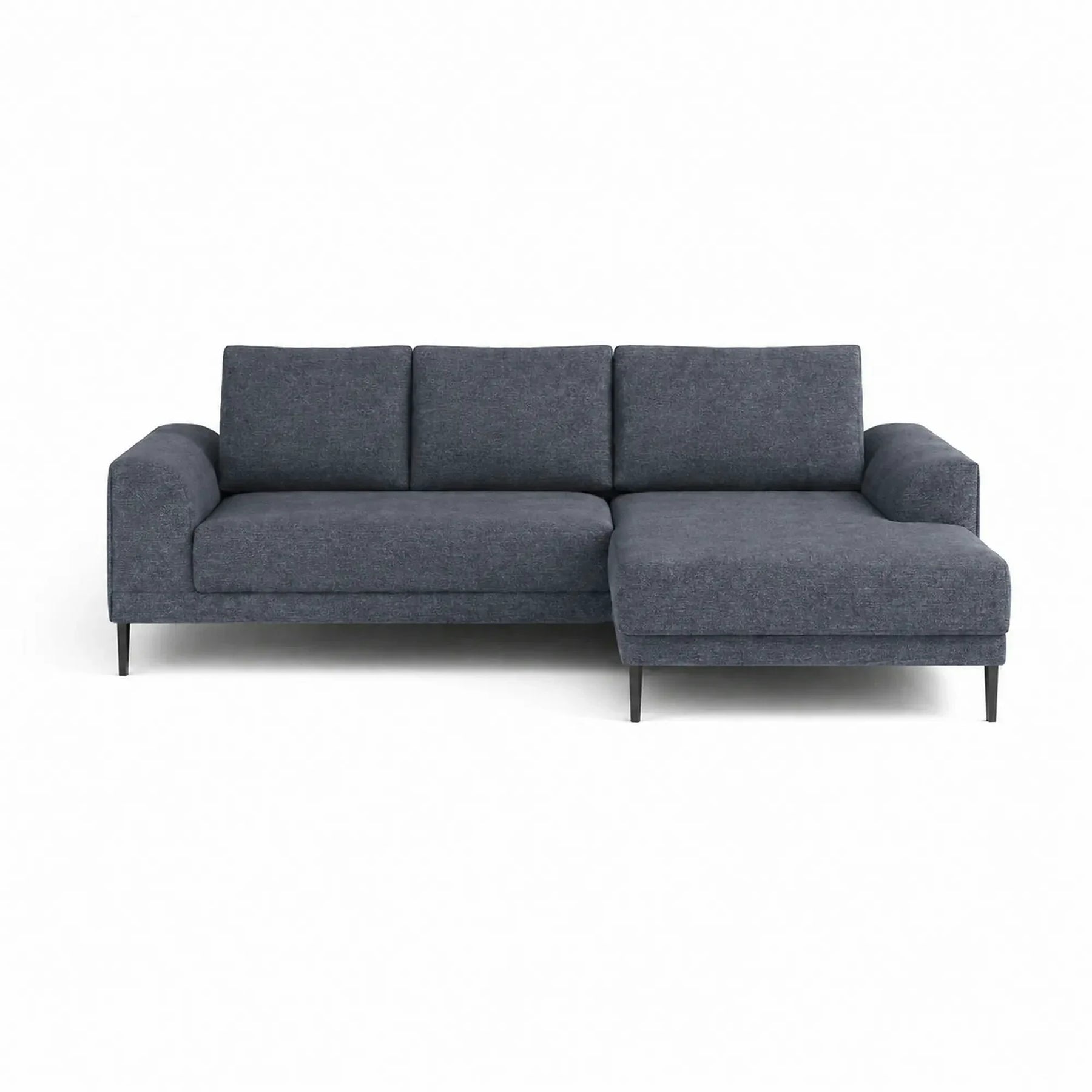 Coltar extensibil CAPITOL, stofă catifelata/lemn/PAL, gri închis - Whisper 15, 276×175×89 cm