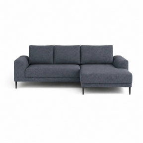 Coltar extensibil CAPITOL, stofă catifelata/lemn/PAL, gri închis - Whisper 15, 276×175×89 cm