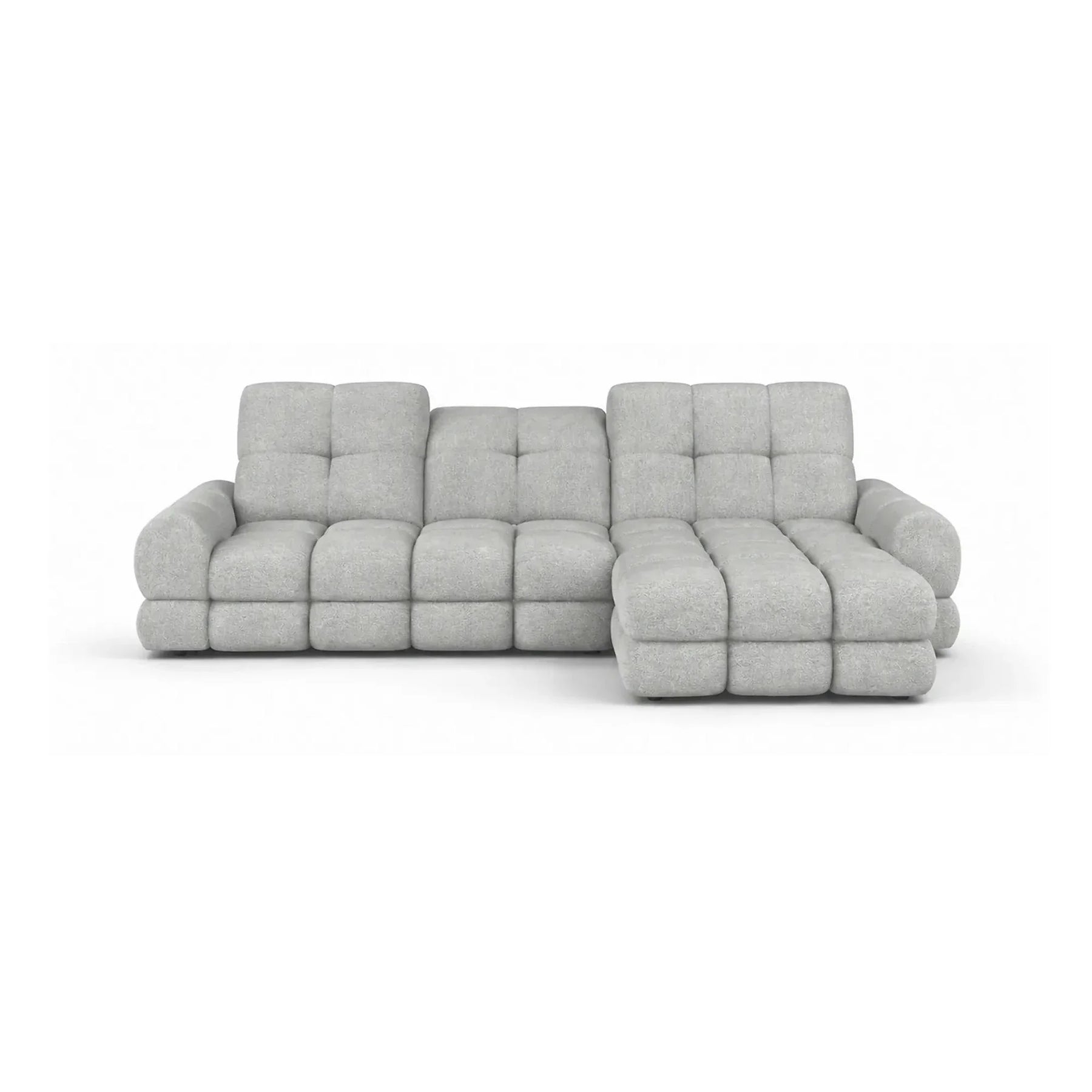 Coltar extensibil confortabil TOLLO MINI, stofă catifelata/lemn/PAL, gri - Element 24, 283×171×105 cm