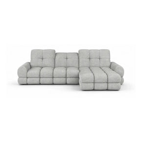 Coltar extensibil confortabil TOLLO MINI, stofă catifelata/lemn/PAL, gri - Element 24, 283×171×105 cm