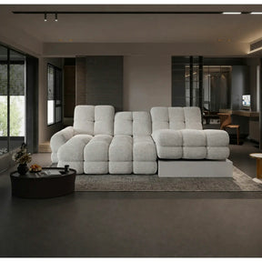 Coltar extensibil confortabil TOLLO MINI, stofă catifelata/lemn/PAL, gri - Element 24, 283×171×105 cm