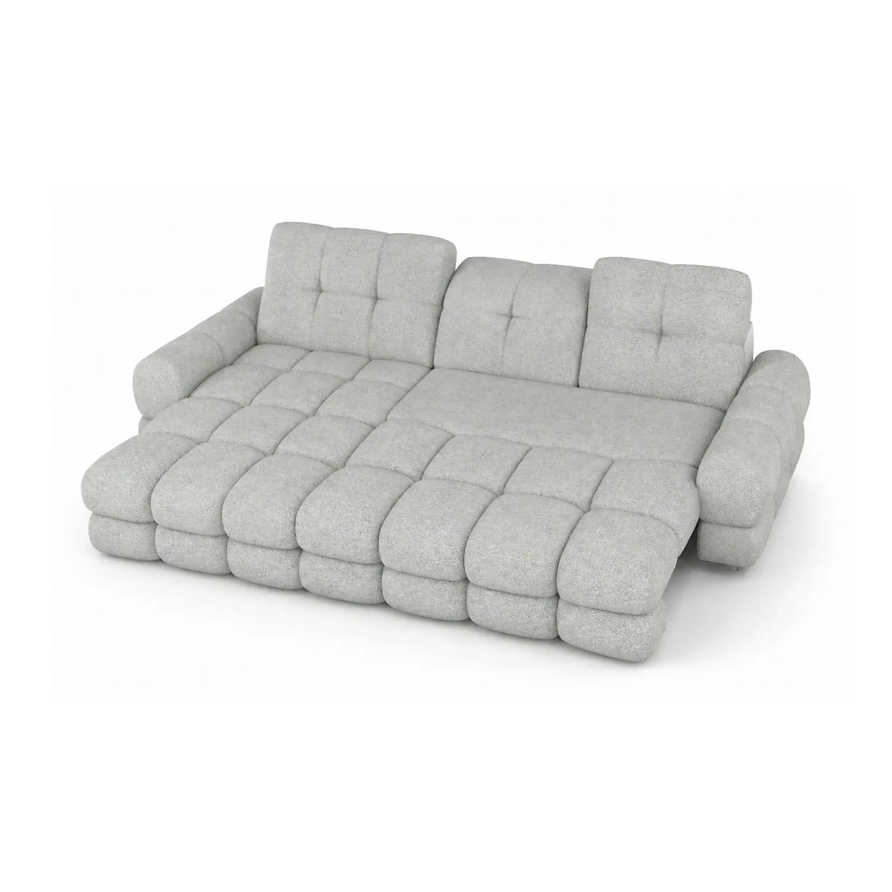 Coltar extensibil confortabil TOLLO MINI, stofă catifelata/lemn/PAL, gri - Element 24, 283×171×105 cm