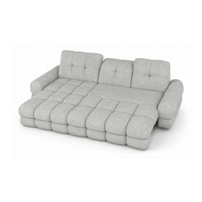 Coltar extensibil confortabil TOLLO MINI, stofă catifelata/lemn/PAL, gri - Element 24, 283×171×105 cm