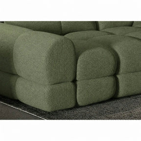 Coltar extensibil confortabil TOLLO MINI, stofă catifelata/lemn/PAL, verde - Shanghai 07, 283×171×105 cm