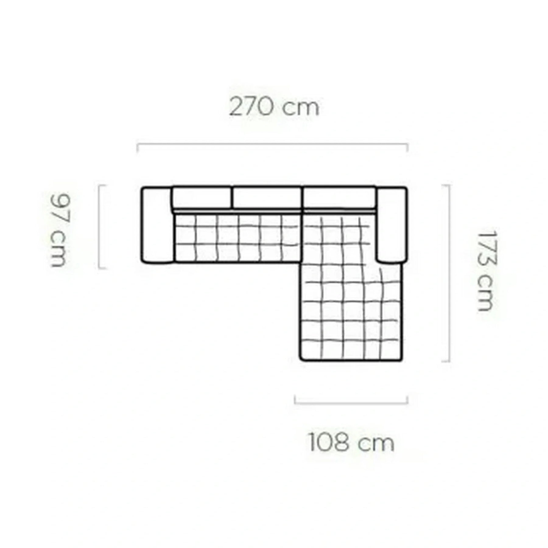 Coltar extensibil cu lada SELVA MINI, stofă catifelata/lemn masiv, gri - Palladium 15, 270×173×95 cm