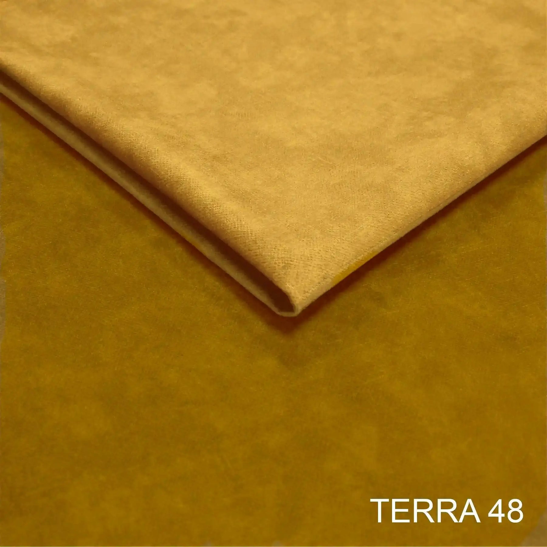 Coltar extensibil cu lada SELVA MINI, stofă catifelata/lemn, galben - Terra 48, 270×173×95 cm