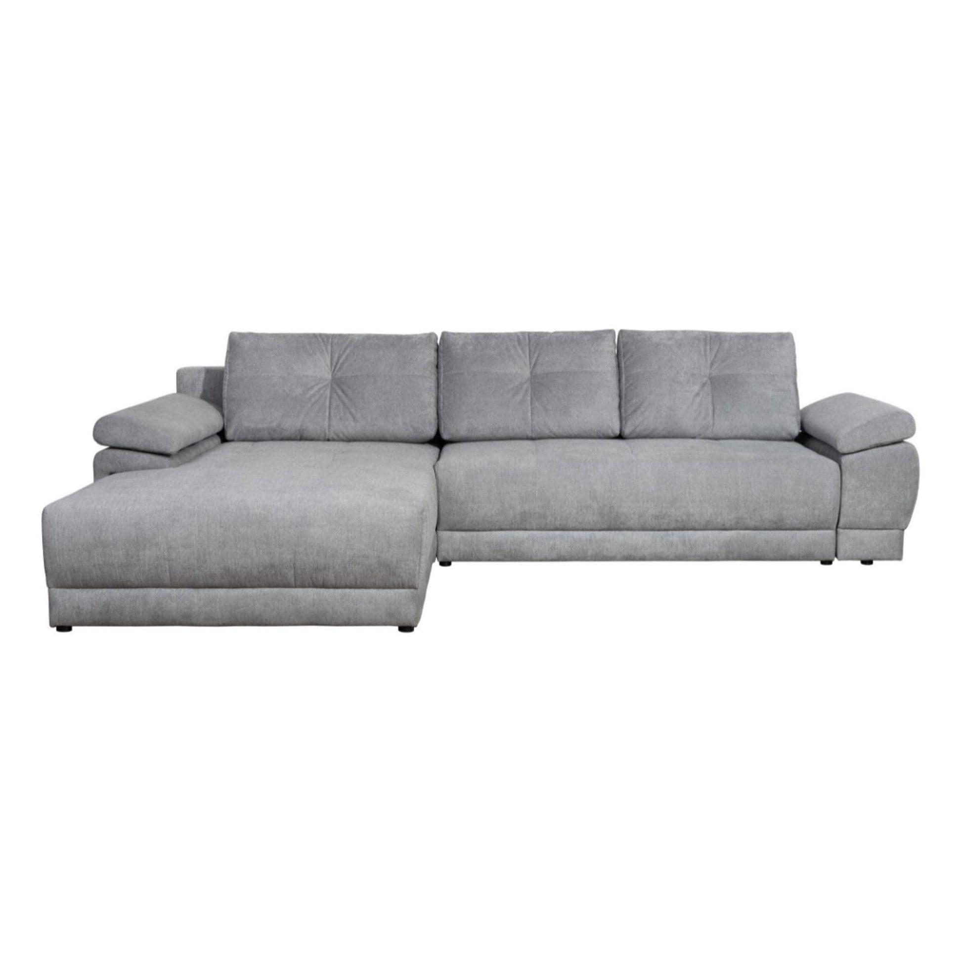 Coltar extensibil EVEREST, universal, stofa catifelata maro - Monolith 15, cu lada depozitare, 308x213x90 cm