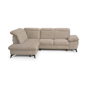 Coltar extensibil modern living LUNA, sezlong stanga, stofa clasica bej - Campsbay R463, 268x212x101 cm