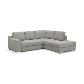 Coltar extensibil modern living ROCA, sezlong dreapta, stofa gri deschis - Rimini R073, 262x241x89 cm