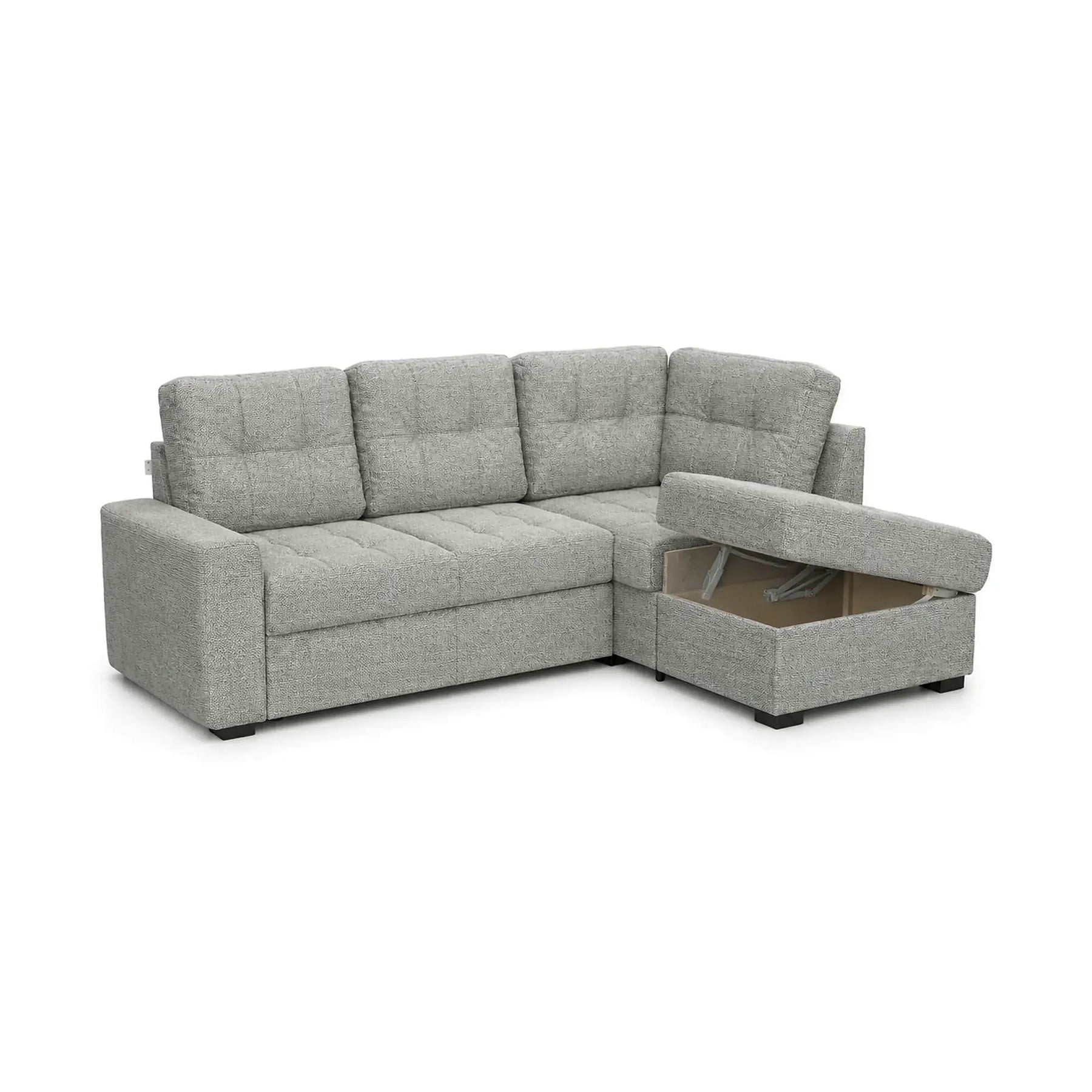 Coltar extensibil pentru living HERA, sezlong dreapta, stofa gri - Orlando C018, 240x173x93 cm