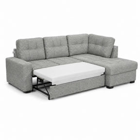 Coltar extensibil pentru living HERA, sezlong dreapta, stofa gri - Orlando C018, 240x173x93 cm
