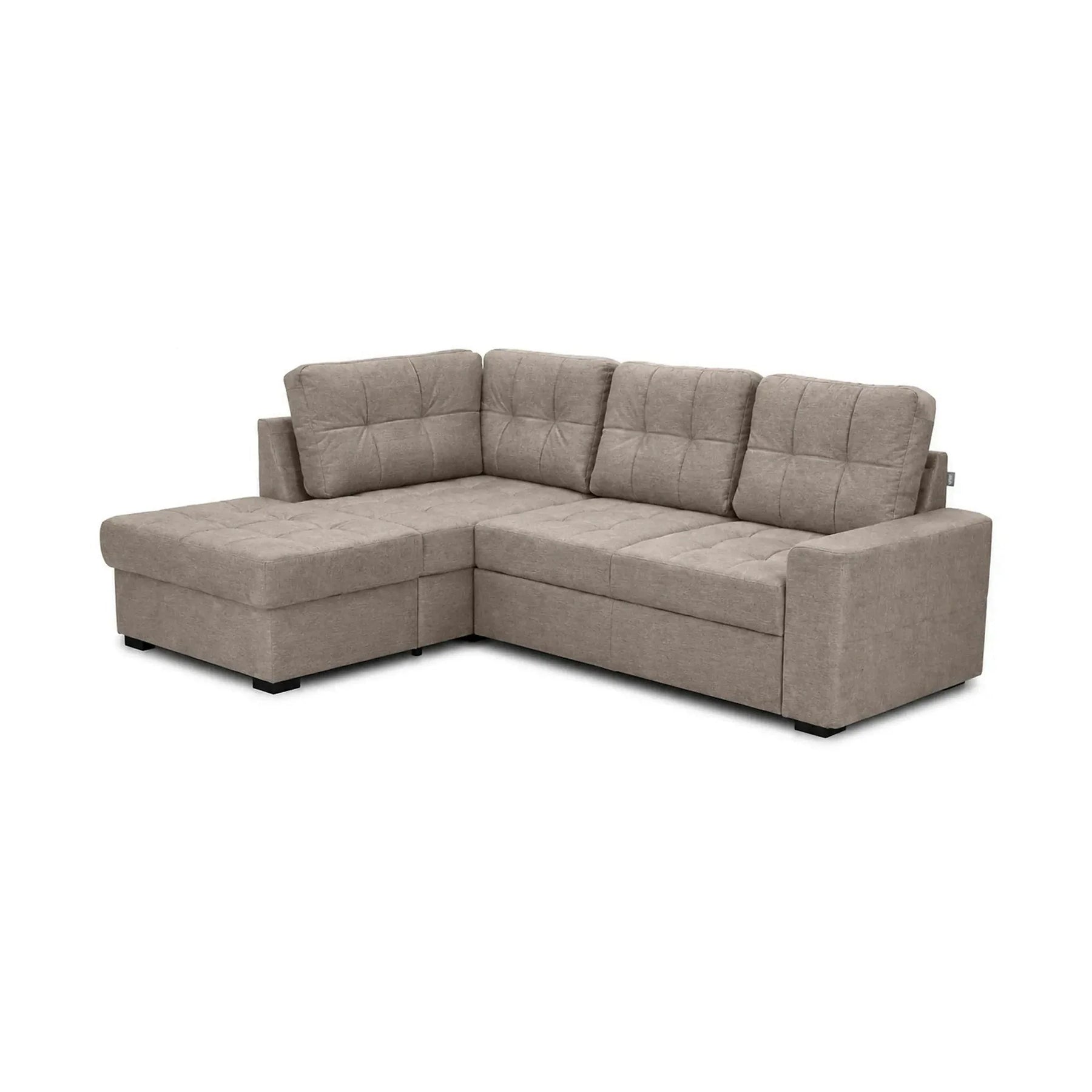 Coltar extensibil pentru living HERA, sezlong stanga, stofa maro deschis - Miracle C278, 240x173x93 cm