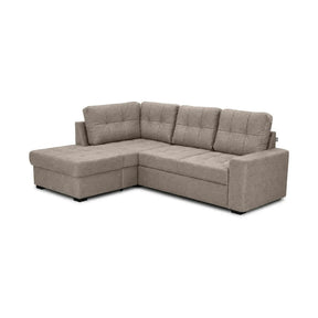 Coltar extensibil pentru living HERA, sezlong stanga, stofa maro deschis - Miracle C278, 240x173x93 cm