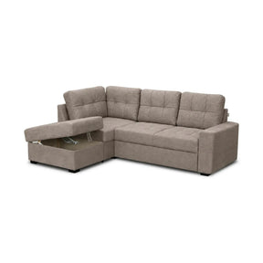 Coltar extensibil pentru living HERA, sezlong stanga, stofa maro deschis - Miracle C278, 240x173x93 cm