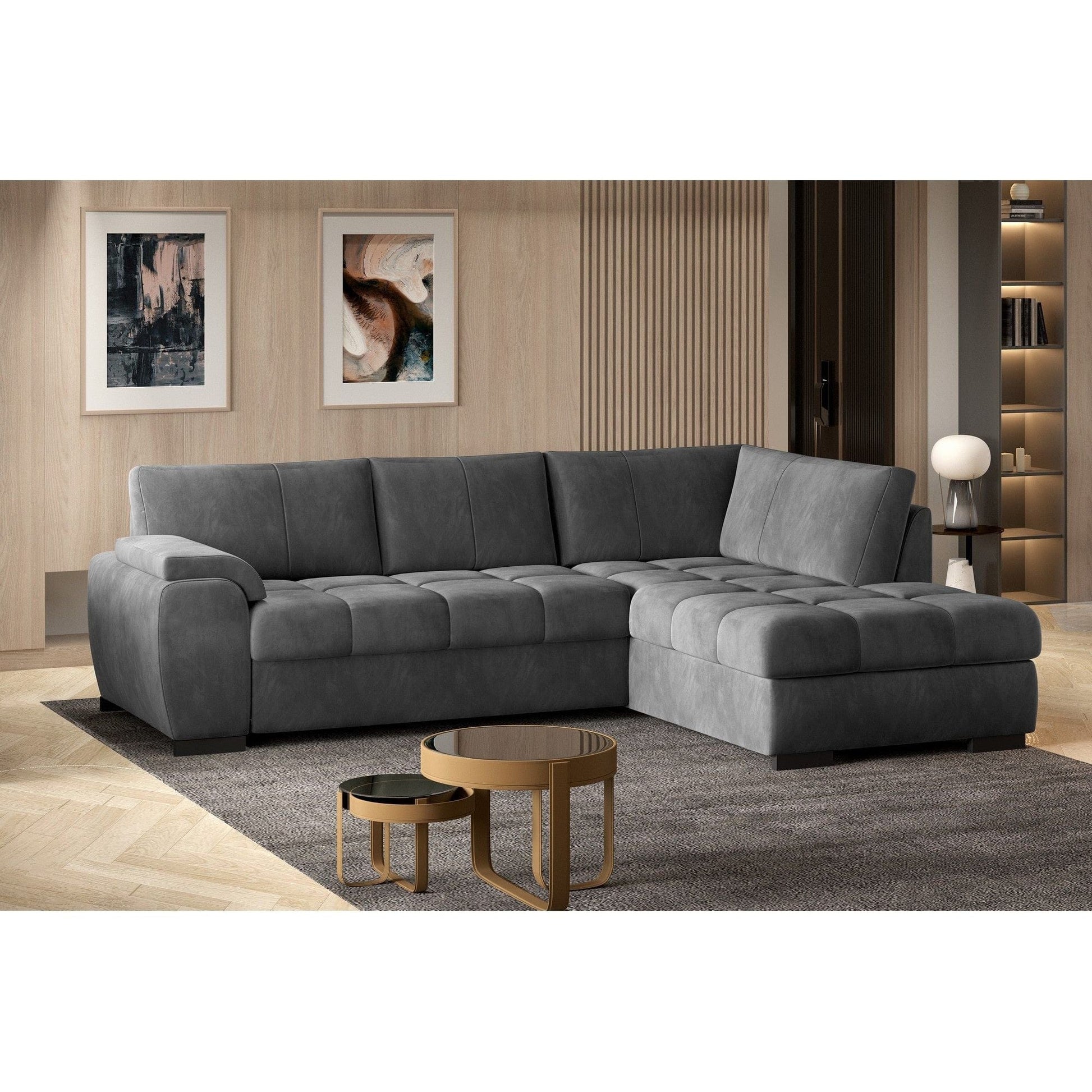 Coltar extensibil TOKIO, personalizabil materiale gama Premium, cu lada depozitare, 245x172x87 cm
