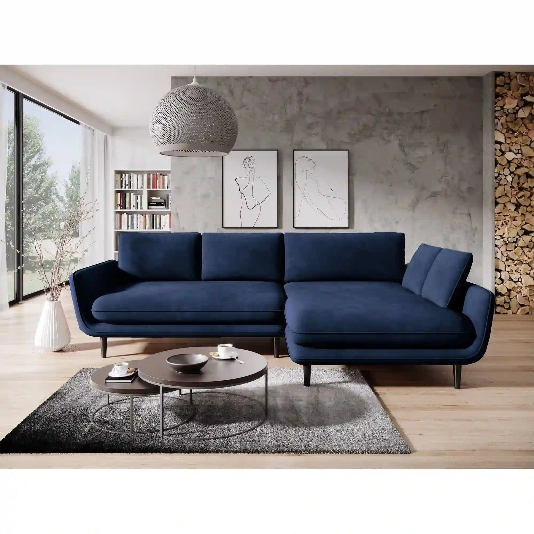 Coltar extensibil PORTO SANTORINI OCN-27320, albastru inchis