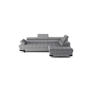 Coltar extensibil SELVA L, sezlong dreapta, stofa clasica gri - Austin 19, cu lada depozitare, 263x223x95 cm