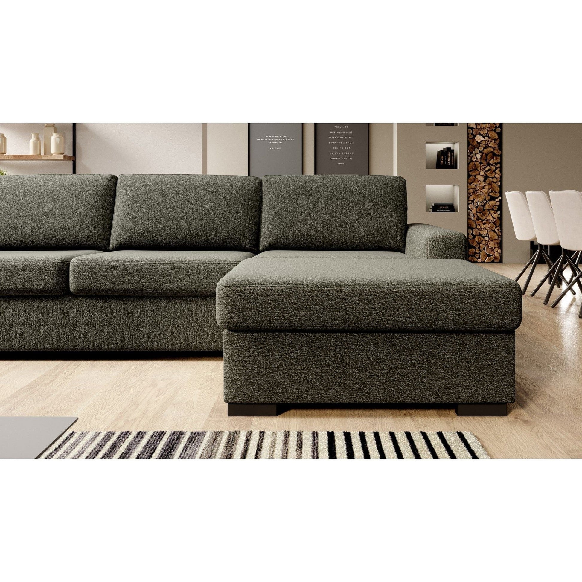 Coltar extensibil VANILLA CORNER 160, personalizabil materiale gama Premium, cu lada depozitare, 303x173x87 cm