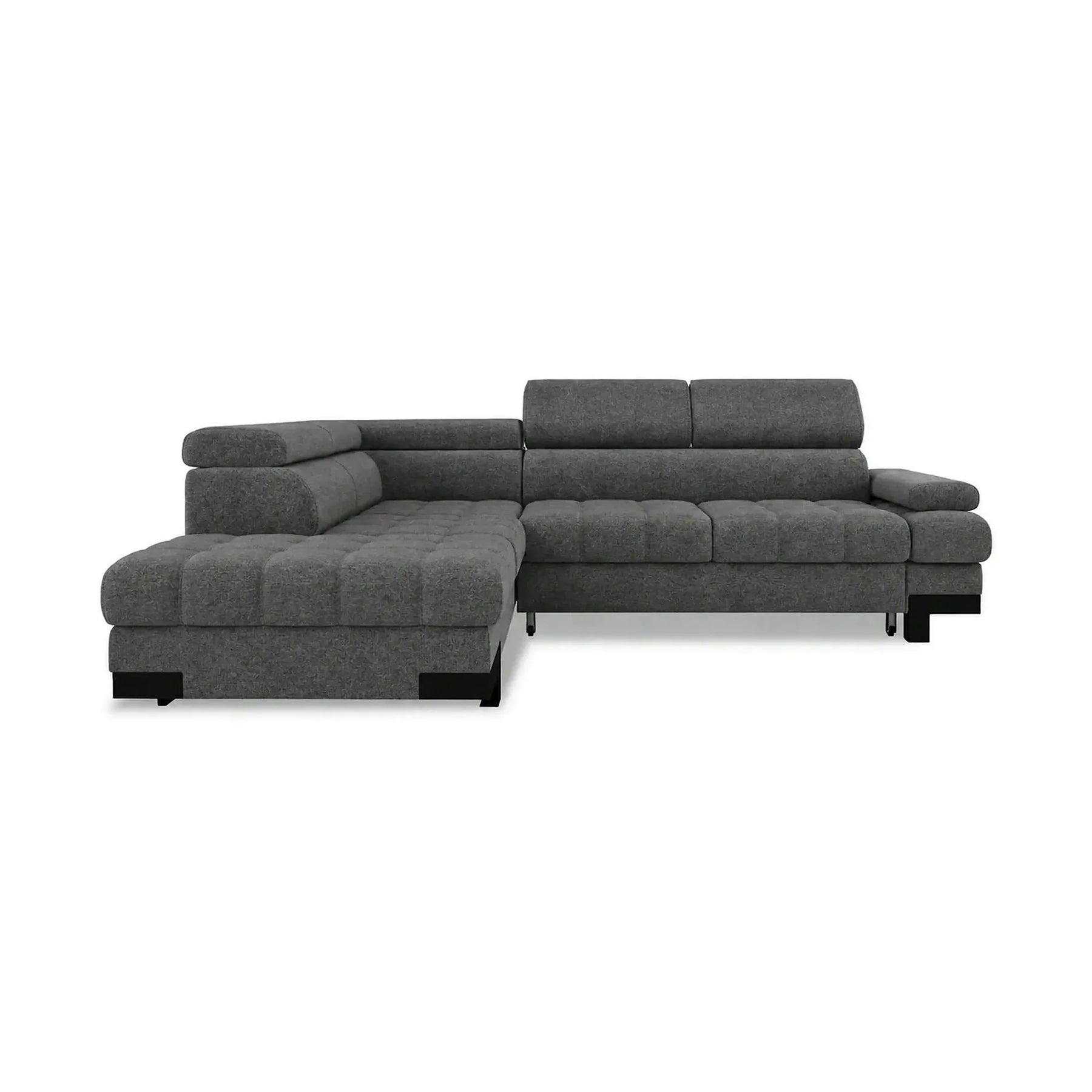 Coltar extensibil SELVA L, stofă clasică/lemn/PAL, gri - Austin 19, 263×223×95 cm