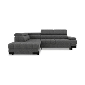 Coltar extensibil SELVA L, stofă clasică/lemn/PAL, gri - Austin 19, 263×223×95 cm
