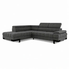 Coltar extensibil SELVA L, stofă clasică/lemn/PAL, gri - Austin 19, 263×223×95 cm