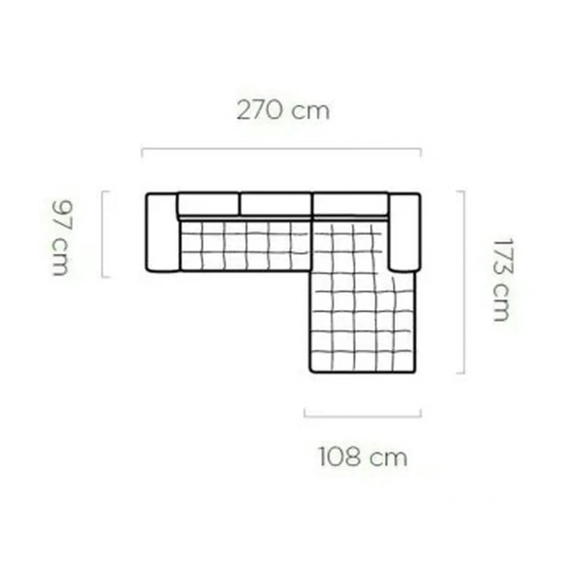 Coltar extensibil SELVA MINI, stofă clasică/lemn, gri - Austin 19, 270×173×95 cm