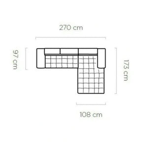 Coltar extensibil SELVA MINI, stofă clasică/lemn, gri - Austin 19, 270×173×95 cm