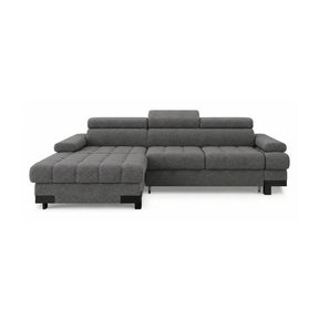 Coltar extensibil SELVA MINI, stofă clasică/lemn, gri - Austin 19, 270×173×95 cm