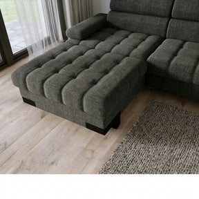 Coltar extensibil SELVA MINI, stofă/lemn masiv/PAL, gri - Rosario 456, 270×173×95 cm