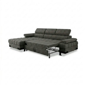 Coltar extensibil SELVA MINI, stofă/lemn masiv/PAL, gri - Rosario 456, 270×173×95 cm