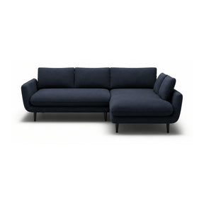 Coltar extensibil SOLANO, stofă clasică/lemn de fag, albastru închis - Austin 15, 260×167×83 cm