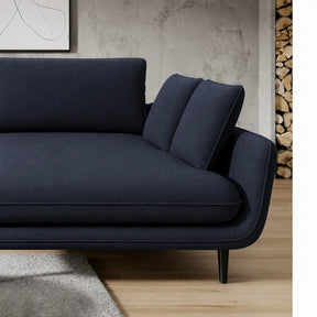 Coltar extensibil SOLANO, stofă clasică/lemn de fag, albastru închis - Austin 15, 260×167×83 cm