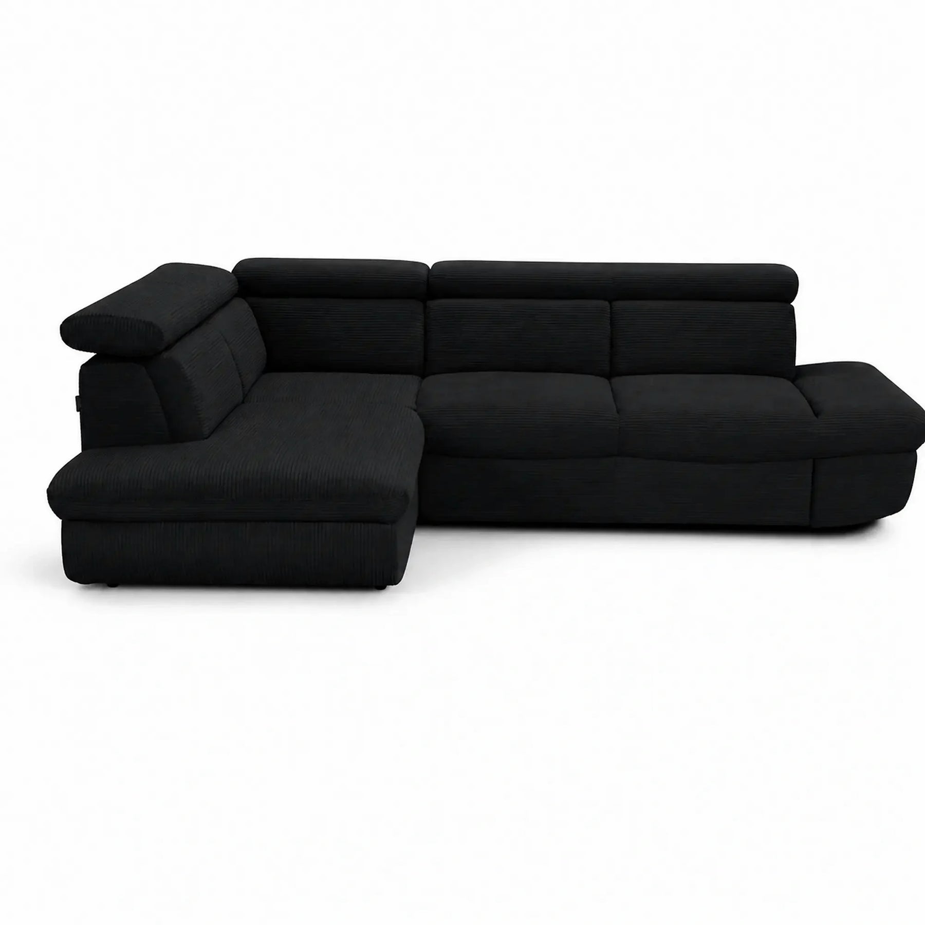 Coltar extensibil sufragerie REGAL, sezlong stanga, stofa catifelata negru - Velvet F603, 266x196x95 cm