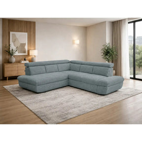 Coltar extensibil sufragerie REGAL, sezlong stanga, stofa turcoaz - Rimini R076, 266x196x95 cm